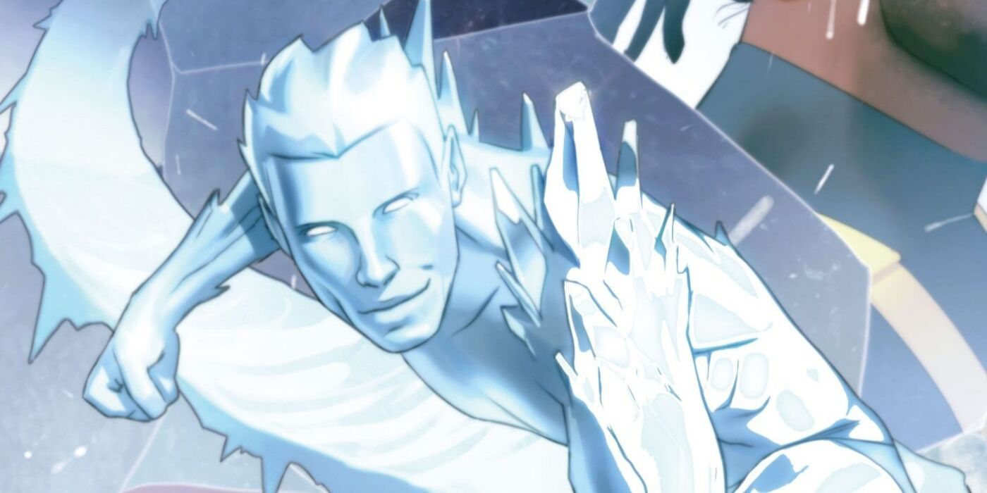 Iceman using his mutant powers with the X-Men