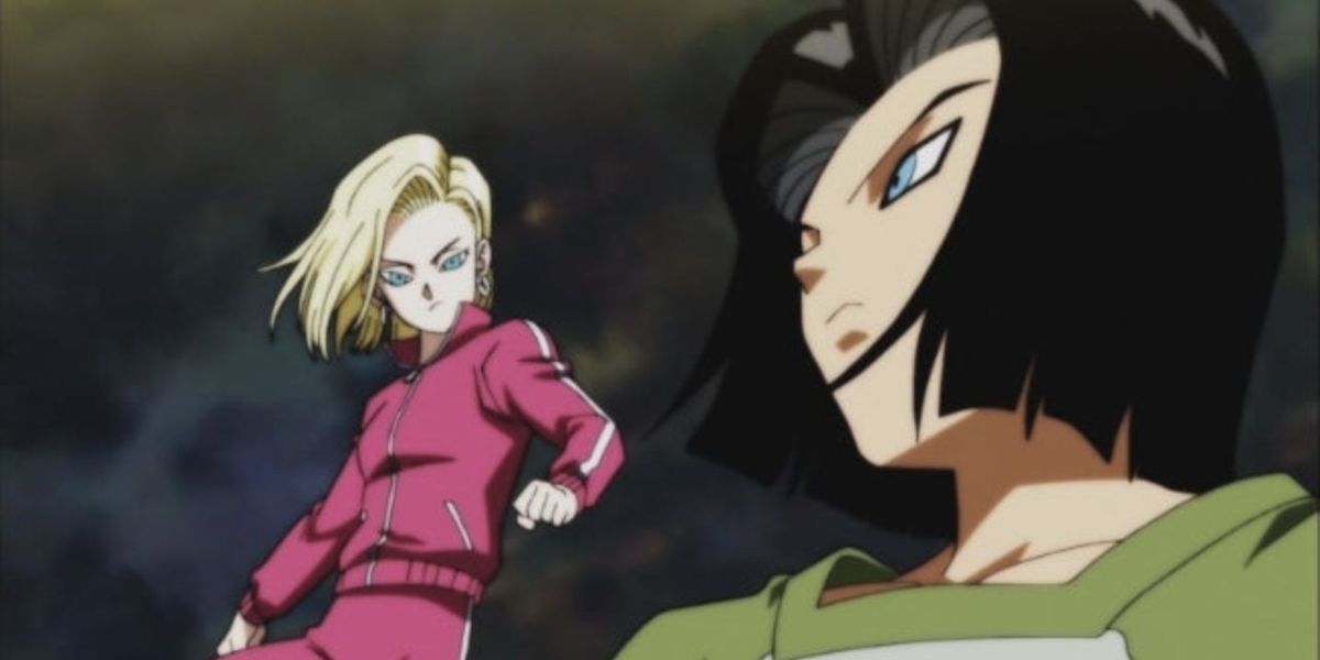 Anime Android 17 and 18 from Dragon Ball Super