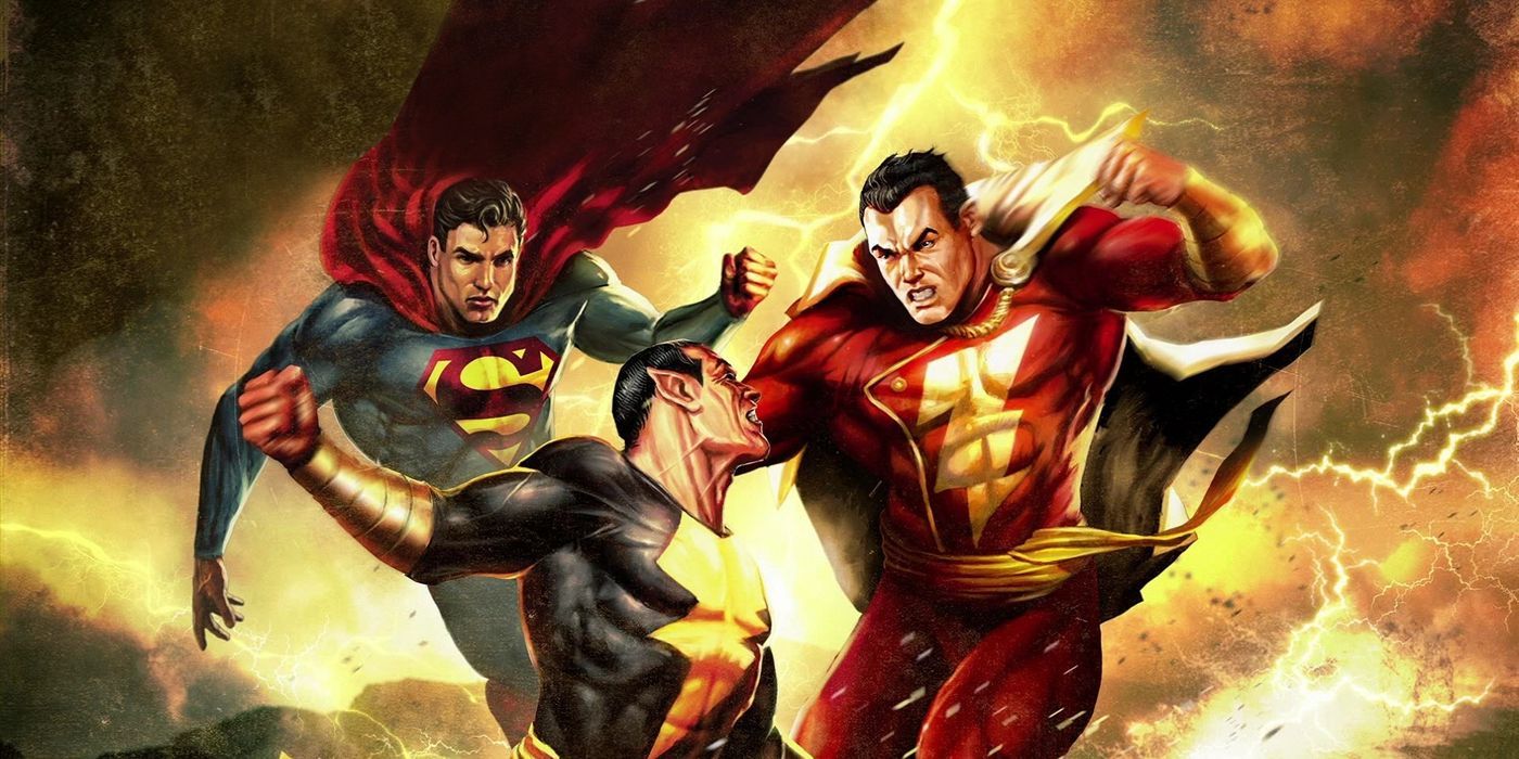 Black Adam, Superman, and Shazam fighting in DC Comics