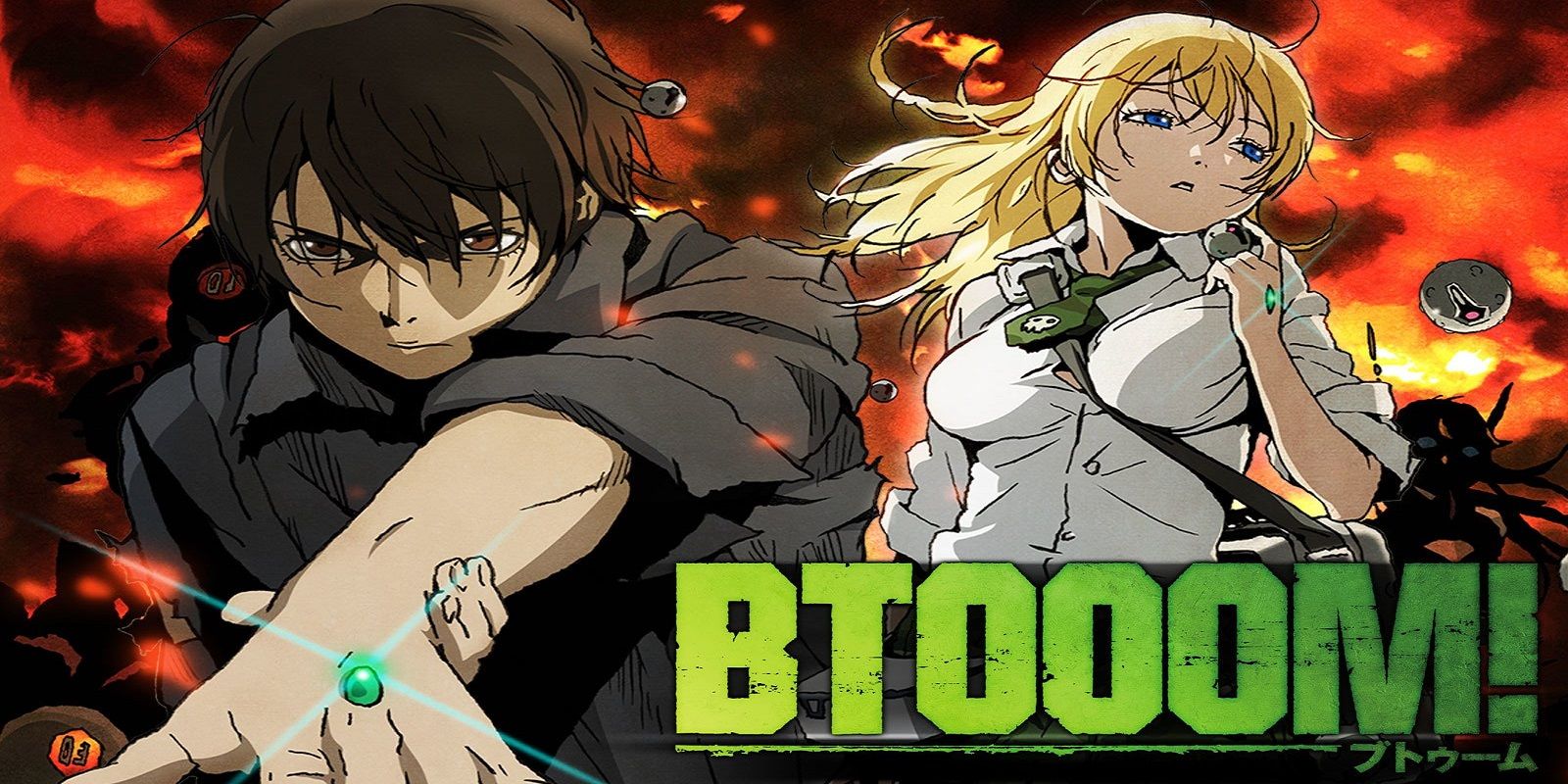 Explosives go off in the Btooom! anime.