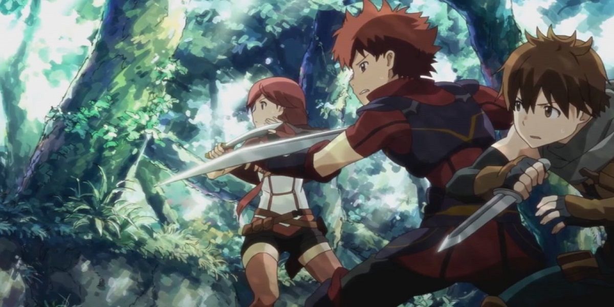 Students hunt in the forest in Grimgar of Fantasy and Ash