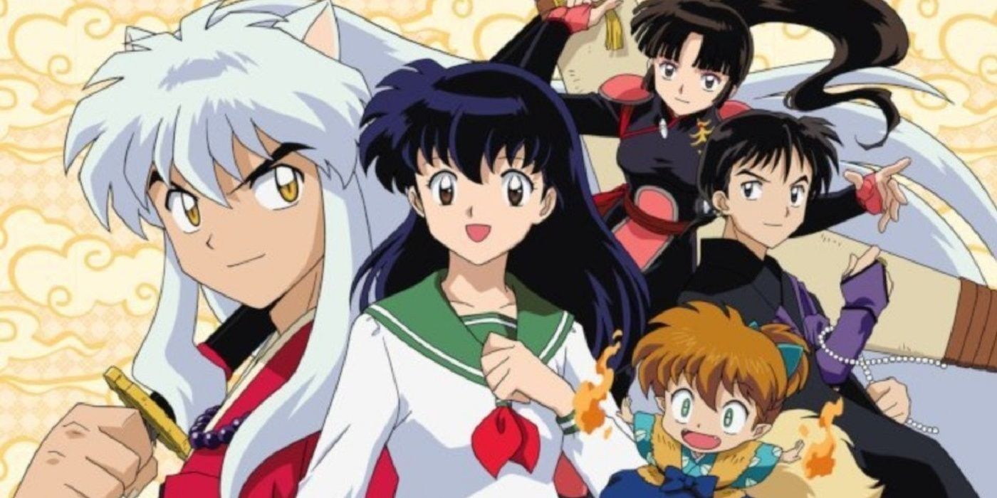 Kagome Higurashi and other characters in a banner for Inuyasha.