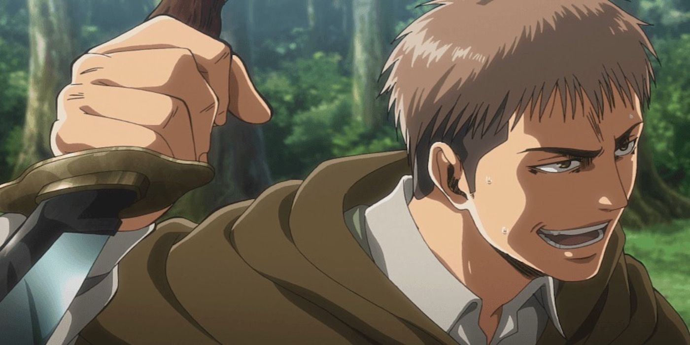 Jean holding a knife with malice in his eyes from Attack on Titan
