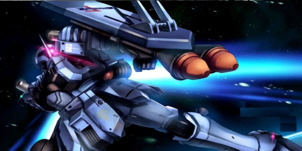 EMS-10 Zudah Gundam flying through space