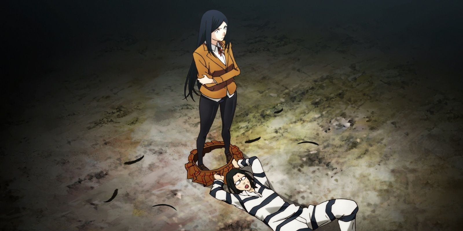 A male student gets tortured in Prison School