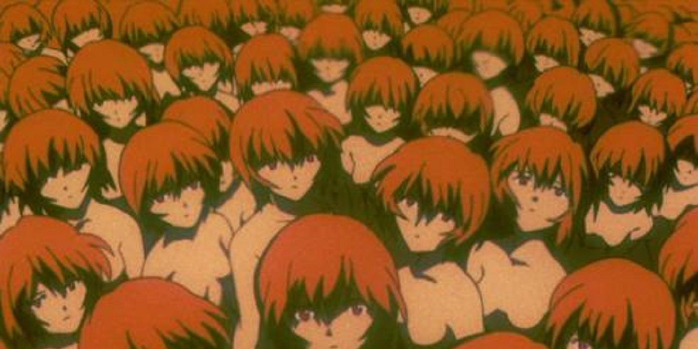 All of Rei's clones gathered together before destruction in Neon Genesis Evangelion