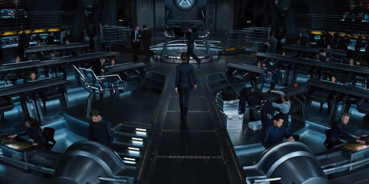 The bridge on the helicarrier from the first Avengers movie