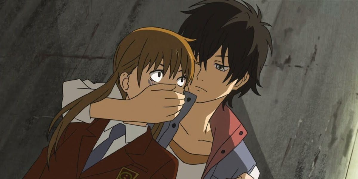 My Little Monster Haru grabbing Shizuku from behind with a hand covering her mouth