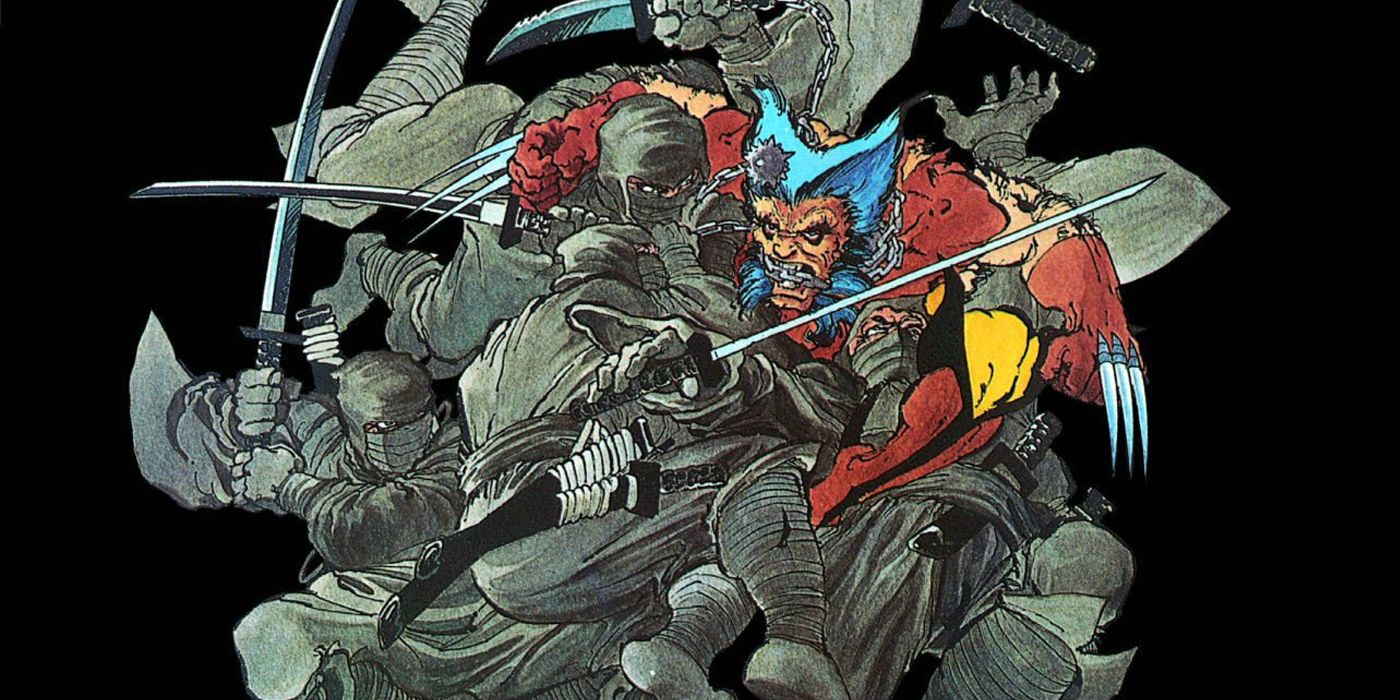 Wolverine fighting ninjas by Frank Miller