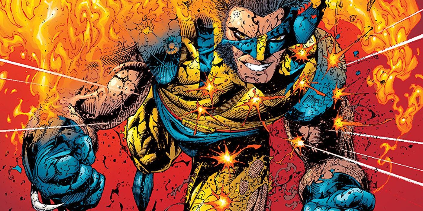 Wolverine comic by Sean Chen shows Wolverine running through fire while being shot at
