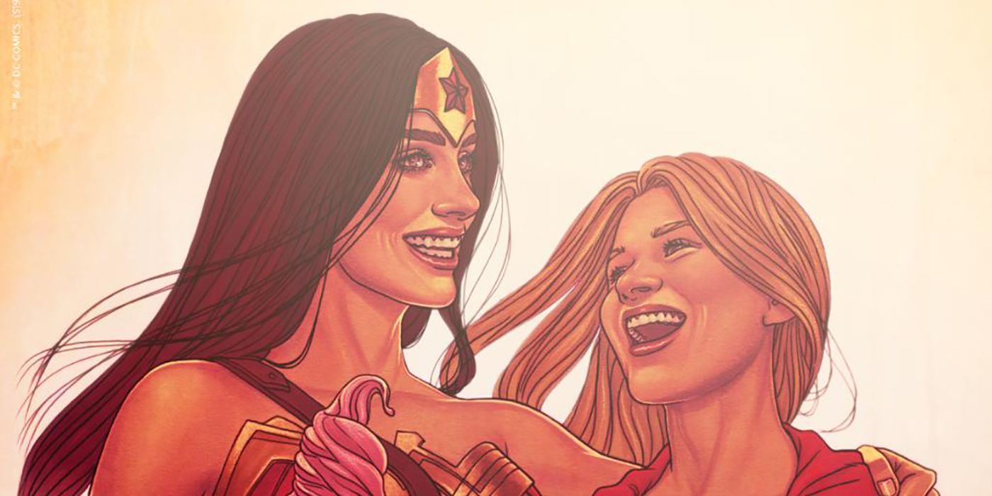 Wonder Woman and Supergirl happy together