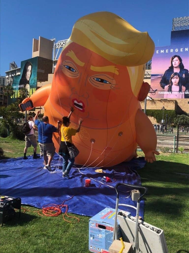 EXCLUSIVE: Inflatable Baby Trump Balloon Takes Flight at SDCC