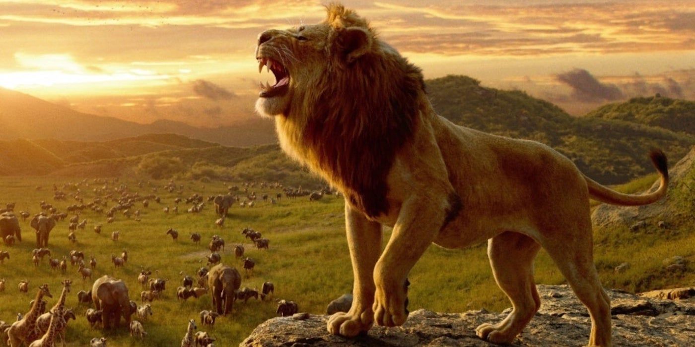 Simba making a triumphant roar (The Lion King)