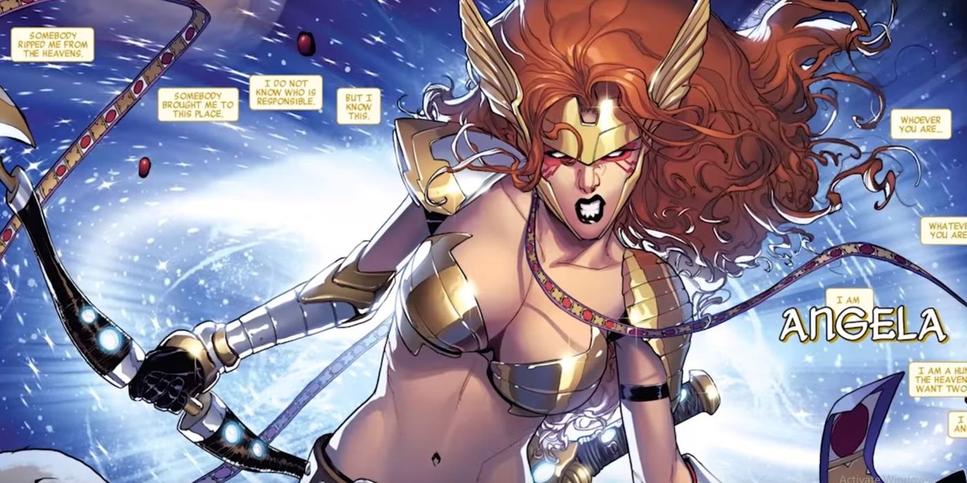 Angela fights in Marvel Comics