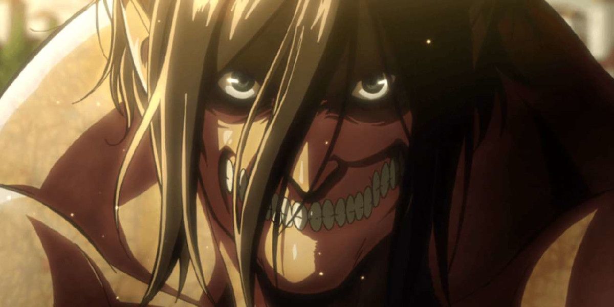 Eren as the Attack Titan in the anime Attack on Titan