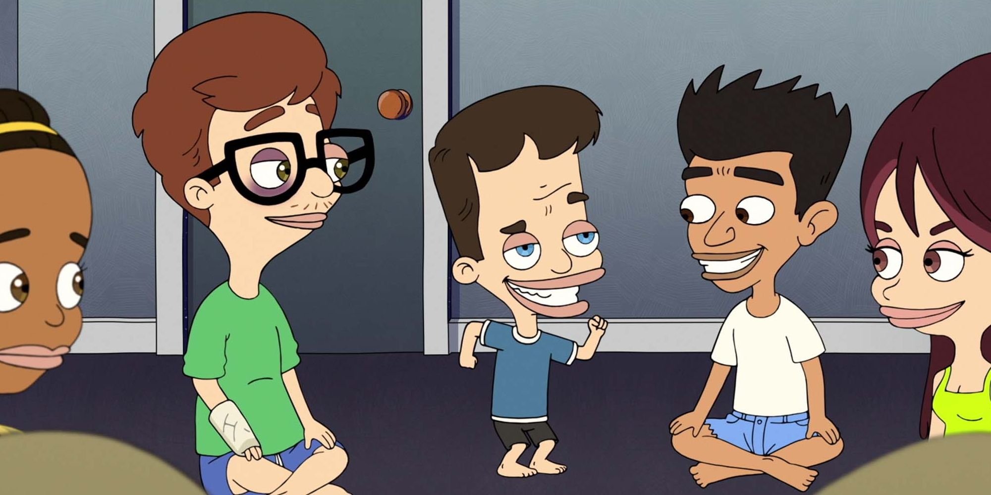 The main characters of Big Mouth sitting together in a circle.