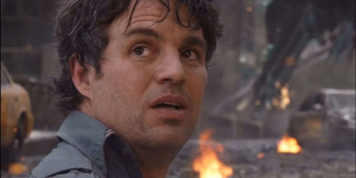 Bruce Banner surrounded by destruction in the MCU