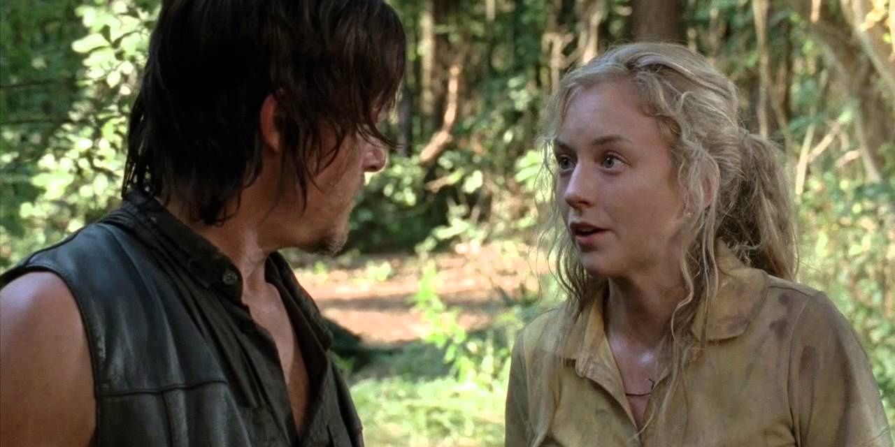 Daryl Dixon talking with Beth Greene in The Walking Dead