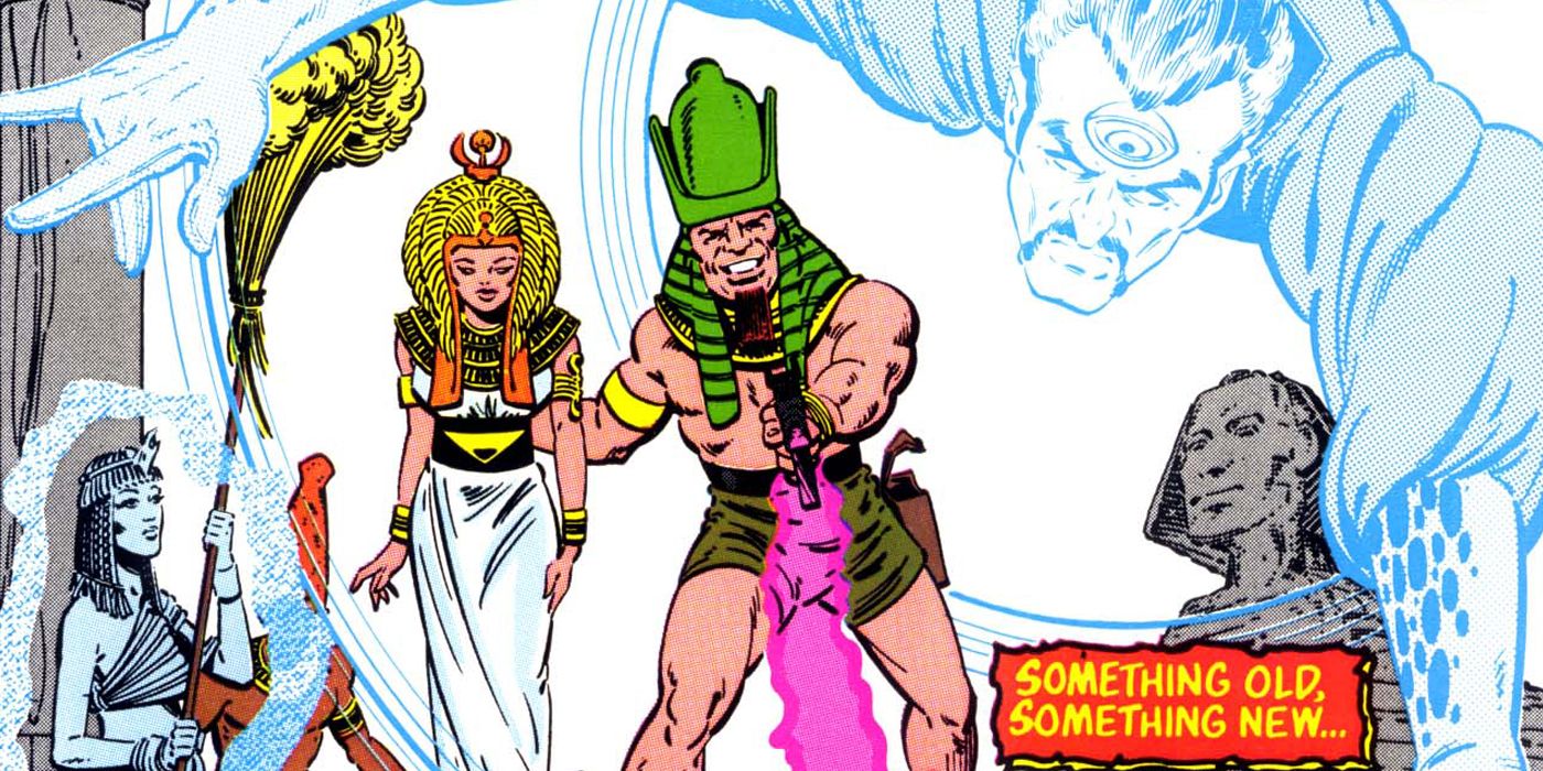 The Fantastic Four and Doctor Strange defeat Rama-Tut in Marvel comics