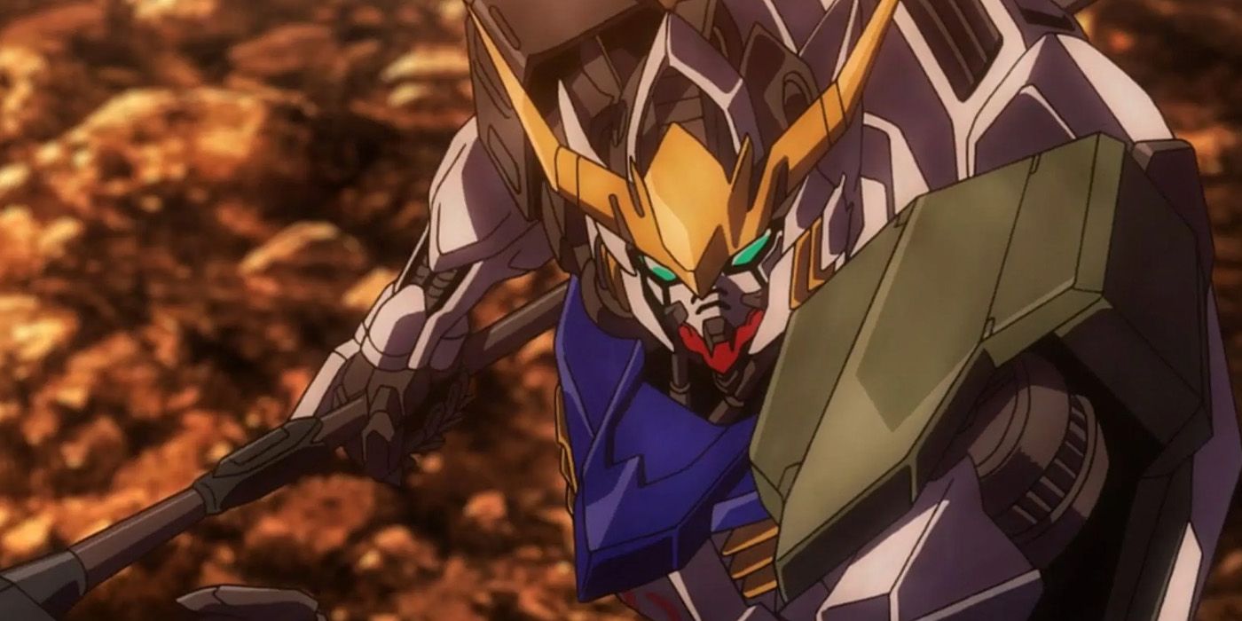 Gundam Barbatos 3rd Form prepares to strike in Gundam: Iron-Blooded Orphans
