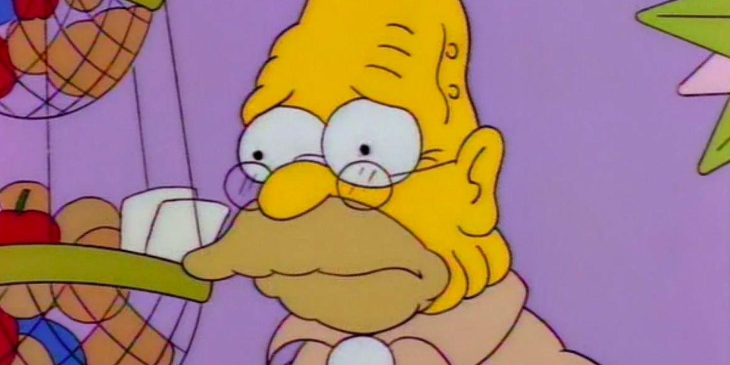 Grandpa Simpson/Abe frowning in The Simpsons.