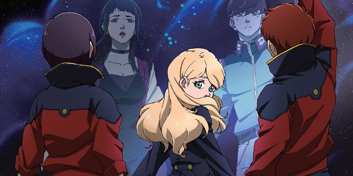 Various characters posing in Mobile Suit Gundam Narrative (2018).