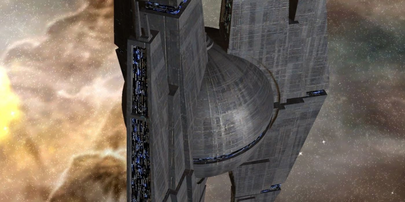 A Star Forge paira sobre um planeta como visto em Knights of the Old Republic 