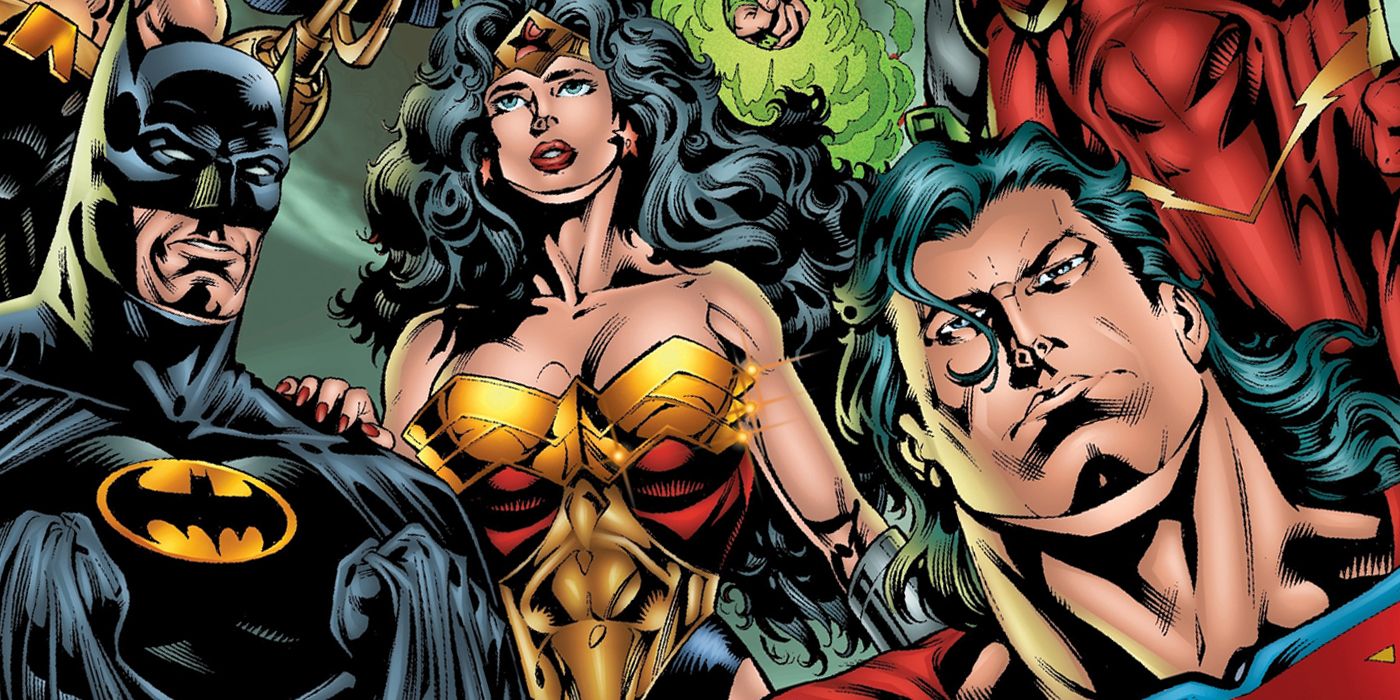 Superman, Wonder Woman, and Batman in JLA: New World Order.