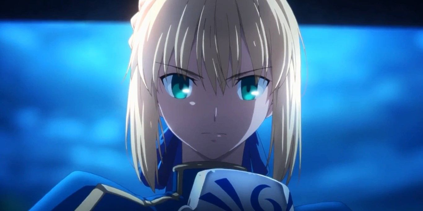 Saber from Fate/Stay Night looking serious