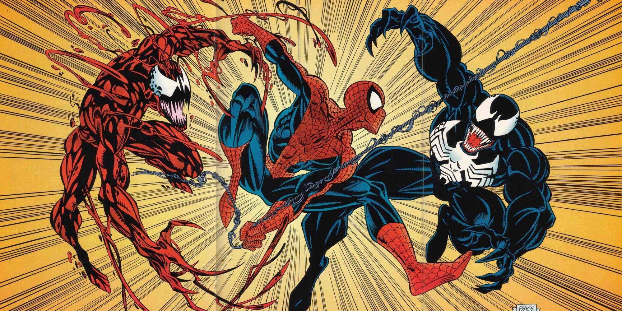 Carnage, Spider-Man and Venom comic image