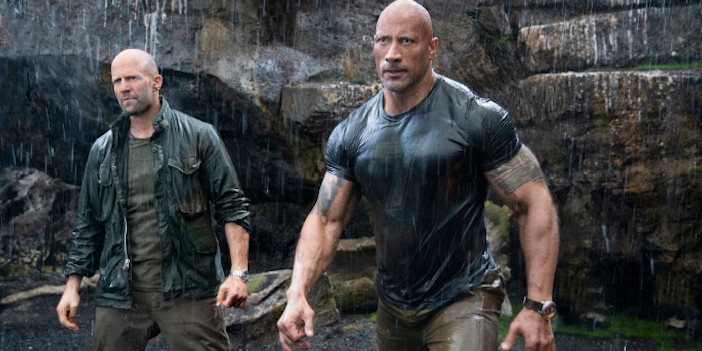Dwayne Johnson and Jason Statham as Hobbs and Shaw in Fast & Furious