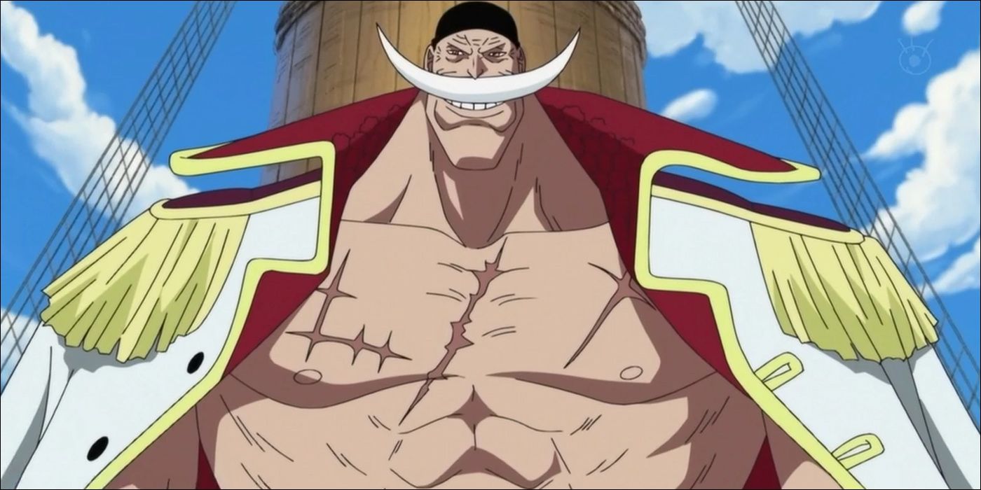 captain whitebeard standing in front of the mast