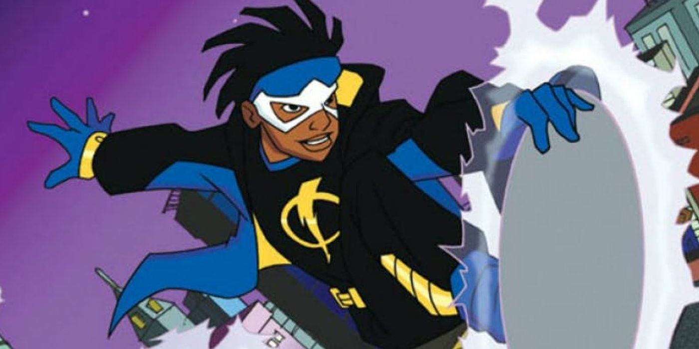 Static Shock. Virgil flying with his magnetic powers