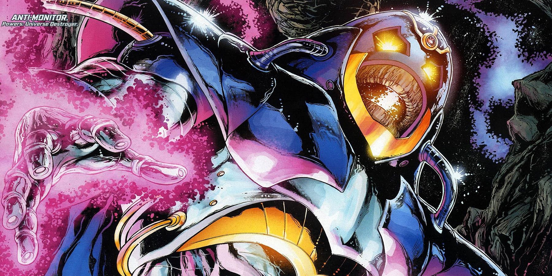 The Anti-Monitor strikes an ominous pose in DC Comics