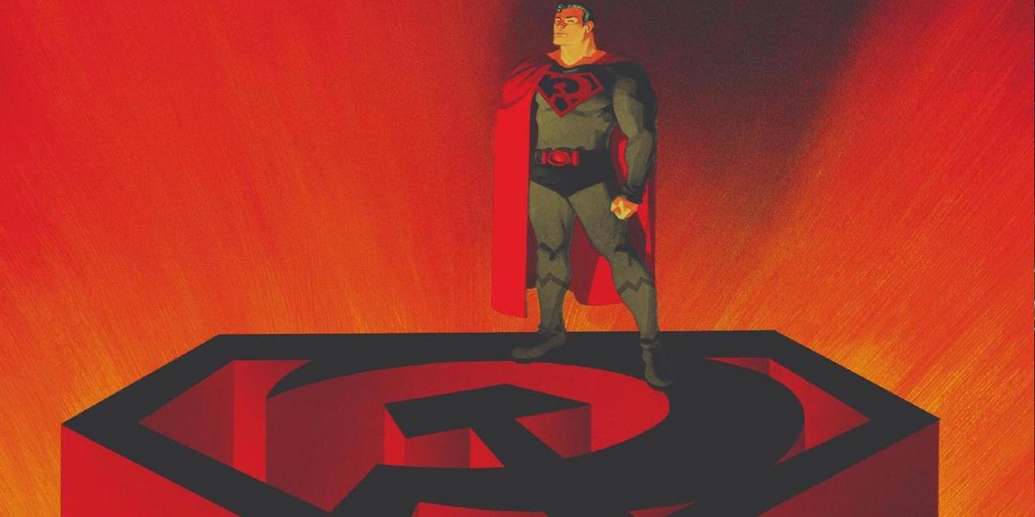 Superman Red Son Standing on Hammer and Sickle