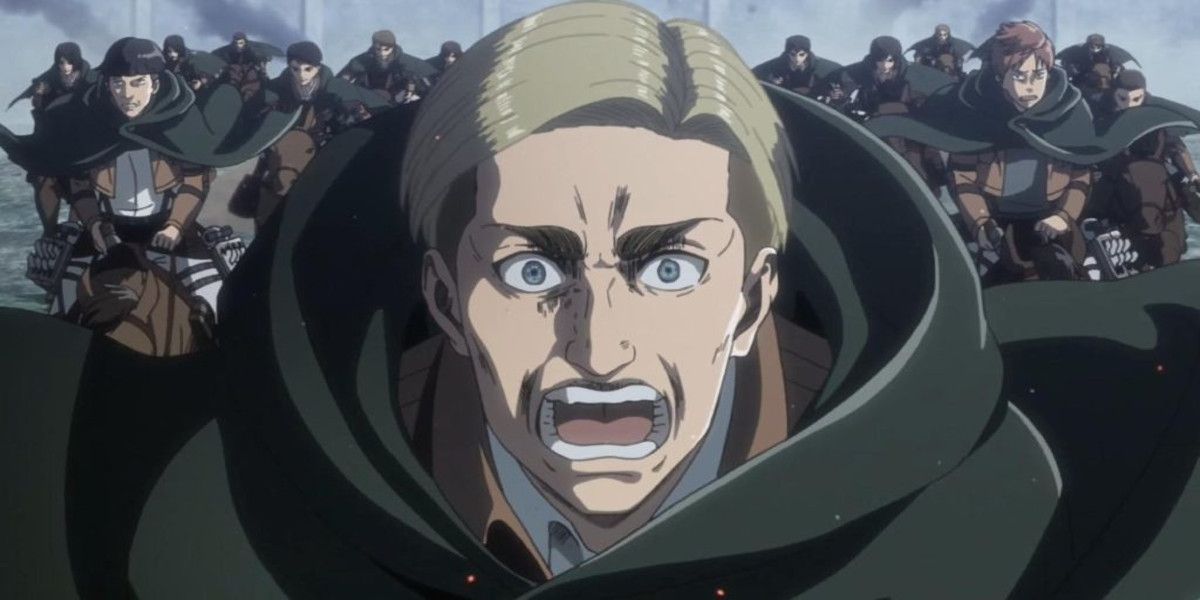 Erwin Smith leads the Scouts as they ride to their deaths in Attack on Titan