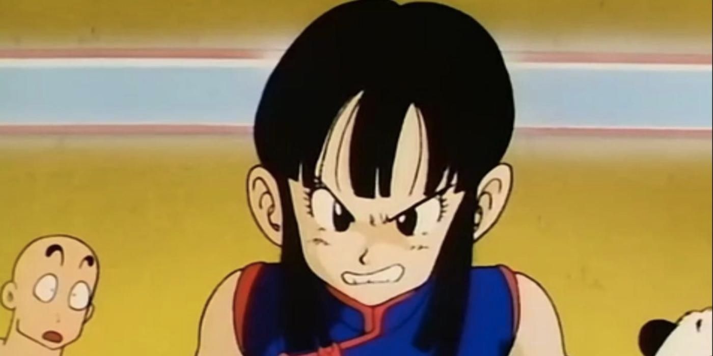 Chi Chi looking angry in Dragon Ball Z.