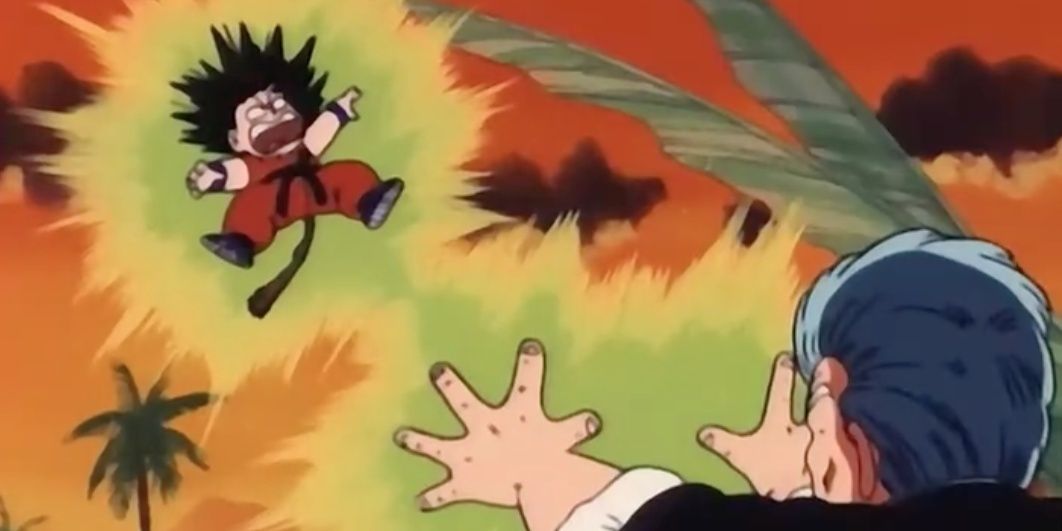 goku hit by master roshi's attack