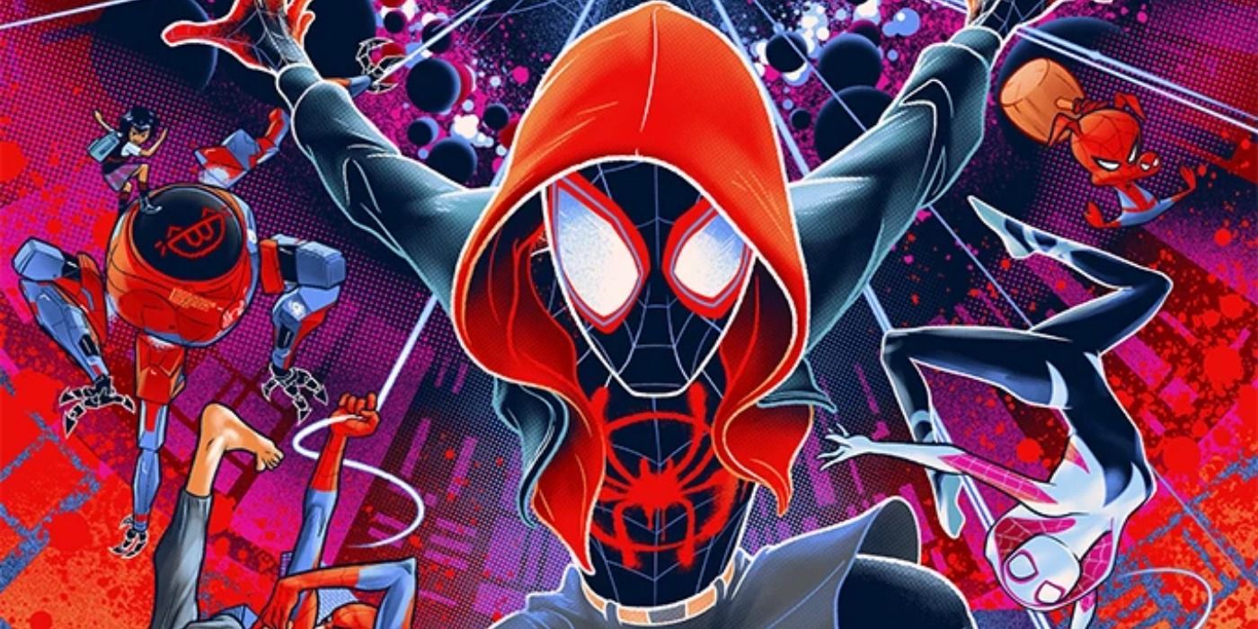Into the Spiderverse – Ghost spider jumping at the screen