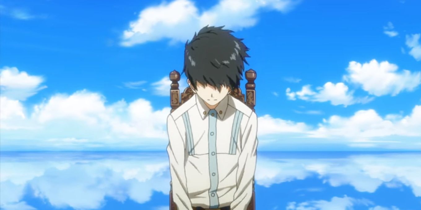 Kaneki sitting in a chair surrounded by clouds