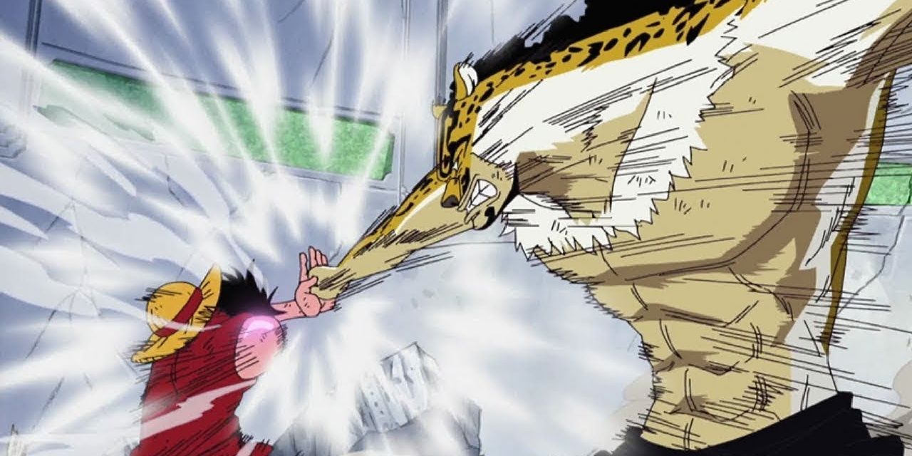 Luffy vs Rob Lucci At Enies Lobby In One Piece