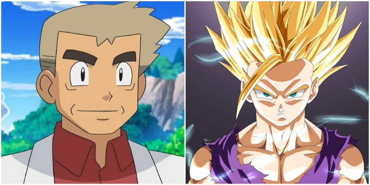 Professor Oak from Pokemon and Gohan from Dragon Ball