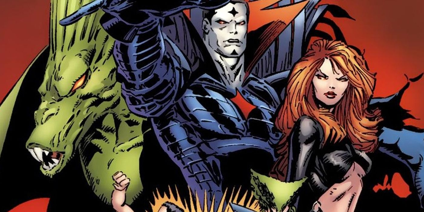 Mister Sinister and Madelyne Pryor stand together in Marvel Comics