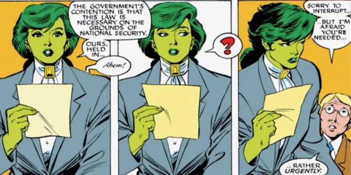 She-Hulk presenting her case in court