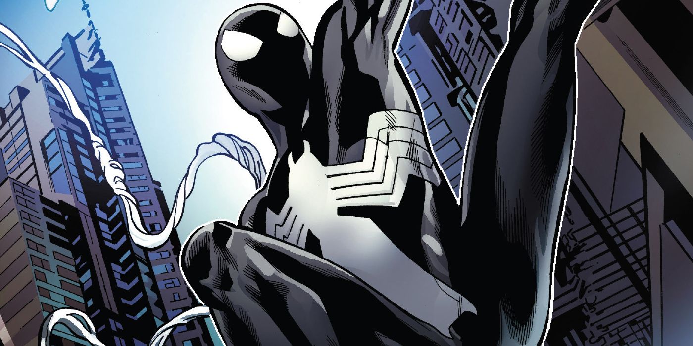 Spider-Man wearing his symbiote suit.