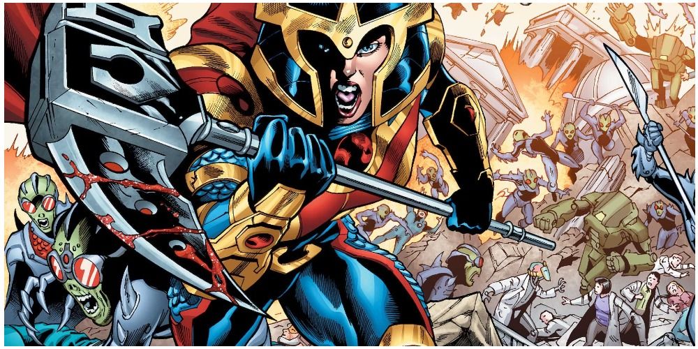 big barda with a weapon