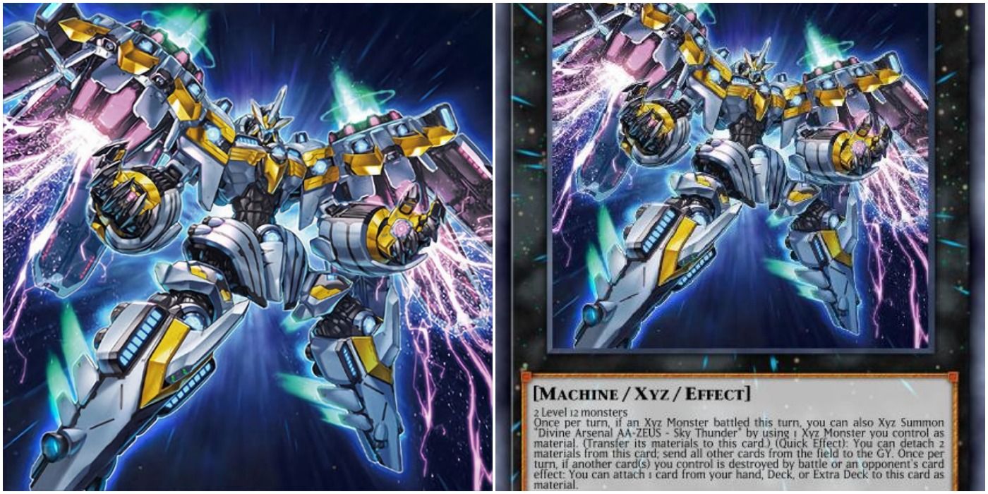 Divine Arsenal AA-ZEUS — Sky Thunder Yu-Gi-Oh! card art and text.