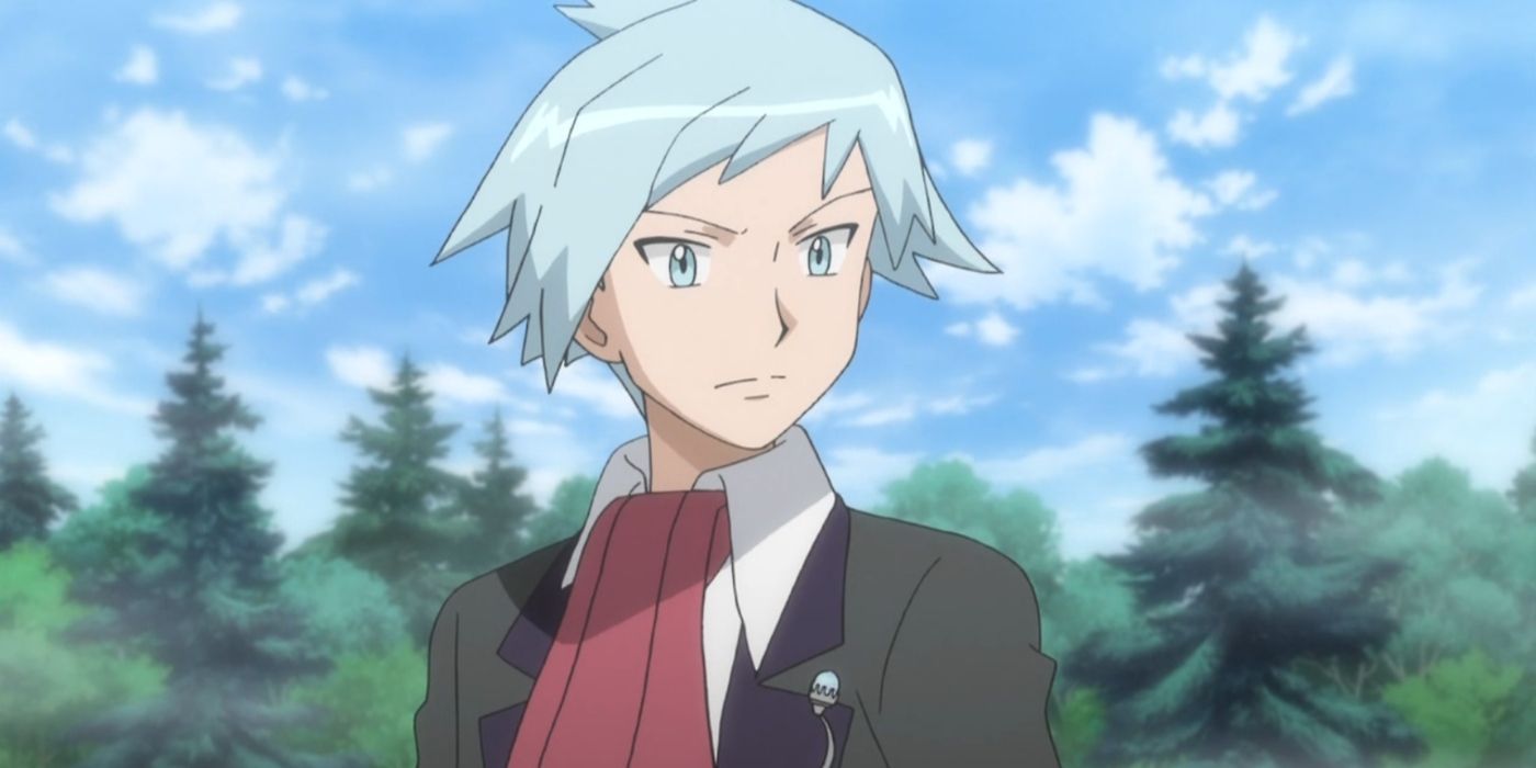 Steven Stone looking off to the right in Pokémon 