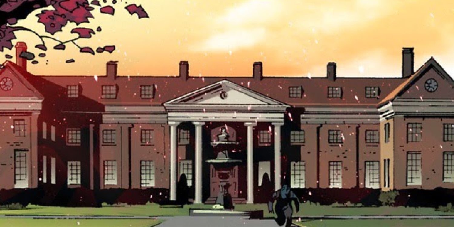 X-Mansion during sunset in the X-Men comics