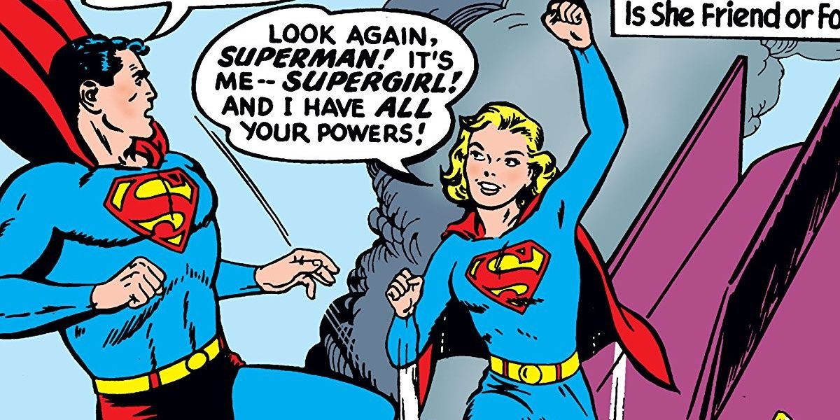 Supergirl exits a rocket in her debut from Action Comics #252